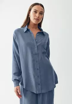 Блузка на пуговицах CUPRO CALLI, синий