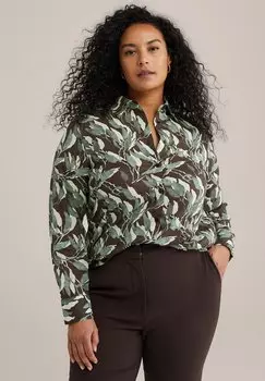 Блузка на пуговицах CURVE WE Fashion, коричневый