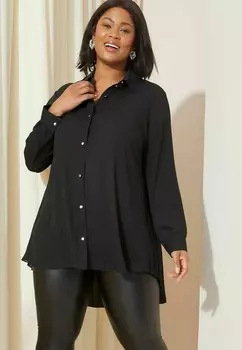 Блузка на пуговицах CURVES PLEATED BACK REGULAR FIT Friends Like These, черный