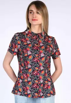 Блузка на пуговицах CYLITA ORIENTAL FLOWER Lykka du Nord, темно-синий