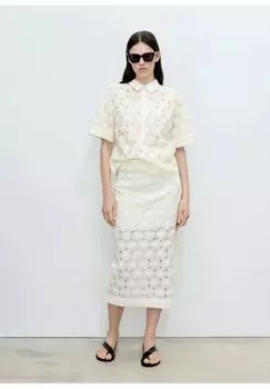 Блузка на пуговицах DAISY Mango, молочный