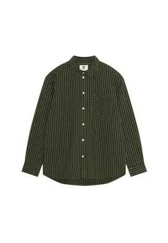 Блузка на пуговицах DAY DOBBY STRIPE SINGLE POCKET Double A by Wood Wood, темно-зеленый