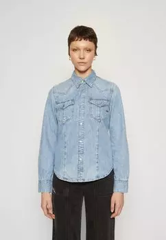 Блузка на пуговицах DE-WAVES Diesel, синий деним