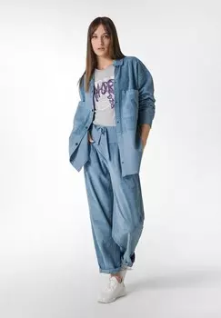 Блузка на пуговицах Deha, синий деним