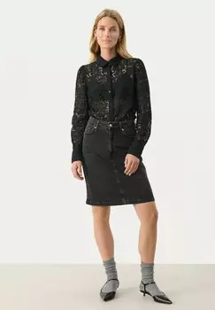 Блузка на пуговицах DELVINA Part Two, черный