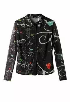 Блузка на пуговицах Desigual, черная