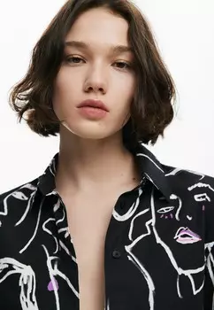 Блузка на пуговицах Desigual, черный