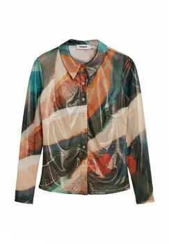 Блузка на пуговицах Desigual, зеленый
