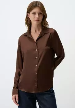 Блузка на пуговицах DRAPED Jimmy Key, коричневый