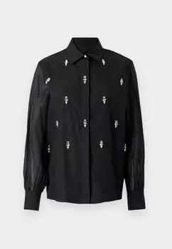 Блузка на пуговицах EMBELLISHED KARL LAGERFELD, черный