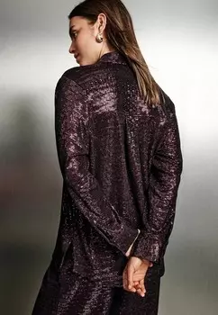 Блузка на пуговицах EMBELLISHED SEQUIN REGULAR FIT Next, фиолетовый