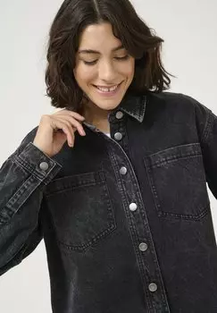 Блузка на пуговицах EMMA Kaffe, серый деним