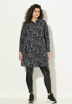 Блузка на пуговицах FACE PRINT LONG SLEEVE Ulla Popken, черный