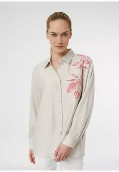 Блузка на пуговицах FLEDERMAUSRMELN UND FLORALEM comma, песочный