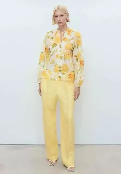 Блузка на пуговицах FLORAL Mango, желтый
