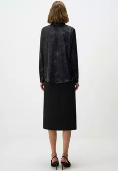 Блузка на пуговицах FLORAL PATTERNED LONG SLEEVE Jimmy Key, черный
