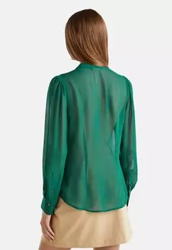 Блузка на пуговицах FLOWY MANDARIN COLLAR United Colors of Benetton, зеленый