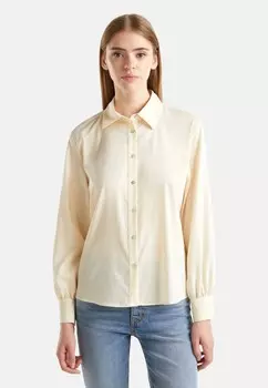 Блузка на пуговицах FLOWY STRETCH United Colors of Benetton, бежевый