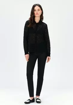 Блузка на пуговицах FRENCH FASHION ELEGANT MODERN TURNER Caroll, черный