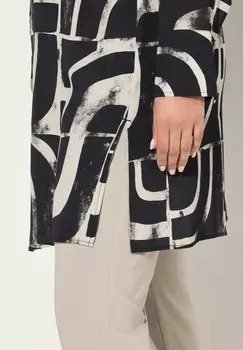 Блузка на пуговицах GEOMETRIC PRINT LONG SLEEVE Ulla Popken, коричневый