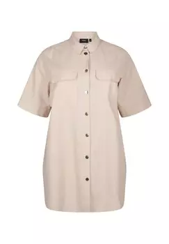 Блузка на пуговицах GESTREIFTE MIT KNPFEN UND BRUSTTASCHEN Zizzi, цвет Oxford T Wh Stripe