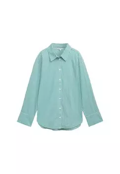 Блузка на пуговицах GESTREIFTES LOOSE FIT TOM TAILOR DENIM, светло-зеленый