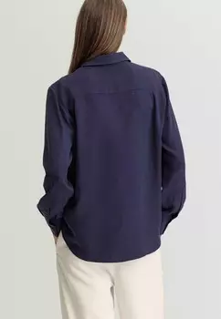 Блузка на пуговицах hessnatur, синий