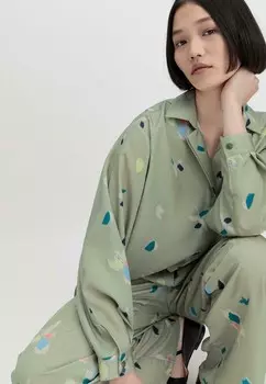 Блузка на пуговицах hessnatur, зеленый