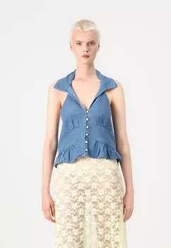 Блузка на пуговицах Hollister Co., цвет Light Blue Denim