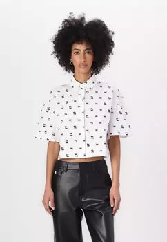 Блузка на пуговицах IKON CROPPED SHIRT KARL LAGERFELD, белый
