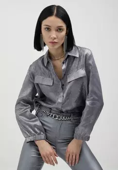 Блузка на пуговицах IN SPALMATO Calliope, серебряный