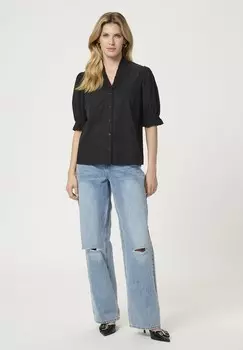 Блузка на пуговицах Kaffe, цвет Mottled Black