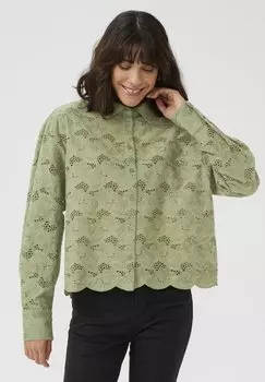 Блузка на пуговицах Kaffe, оливковый