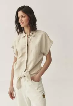 Блузка на пуговицах KAMA TATUUM, бежевый/меланж