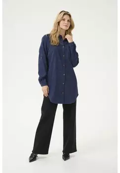 Блузка на пуговицах KAVERA Kaffe, темно-синий