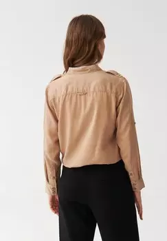 Блузка на пуговицах KORSANA TATUUM, бежевый