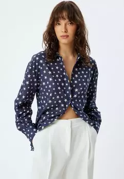 Блузка на пуговицах Koton, темно-синий