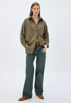 Блузка на пуговицах Koton, зеленый