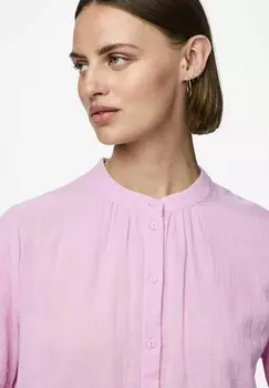 Блузка на пуговицах KURZARM Pieces, сиреневый