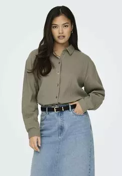 Блузка на пуговицах LANGARM THEIS JDY, коричневый