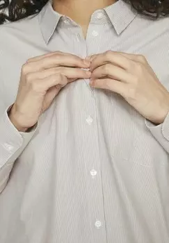 Блузка на пуговицах LANGARM VILA, бежевый