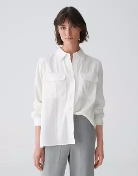 Блузка на пуговицах LANGARMBLUSE FLARA Opus, белый