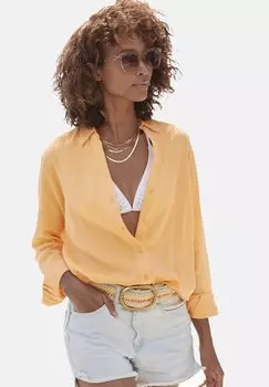 Блузка на пуговицах LASCANA, оранжевый