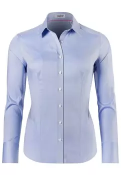 Блузка на пуговицах LEICHT TAILLIERT Vincenzo Boretti, светло-голубой