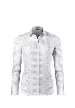 Блузка на пуговицах LEICHT TAILLIERT Vincenzo Boretti, белый