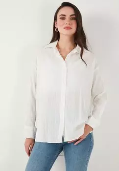Блузка на пуговицах LELA, белый