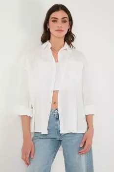Блузка на пуговицах LELA, белый