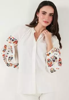 Блузка на пуговицах LELA, бежевый