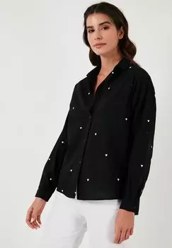 Блузка на пуговицах LELA, черная