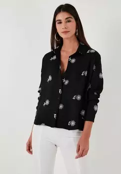 Блузка на пуговицах LELA, черный